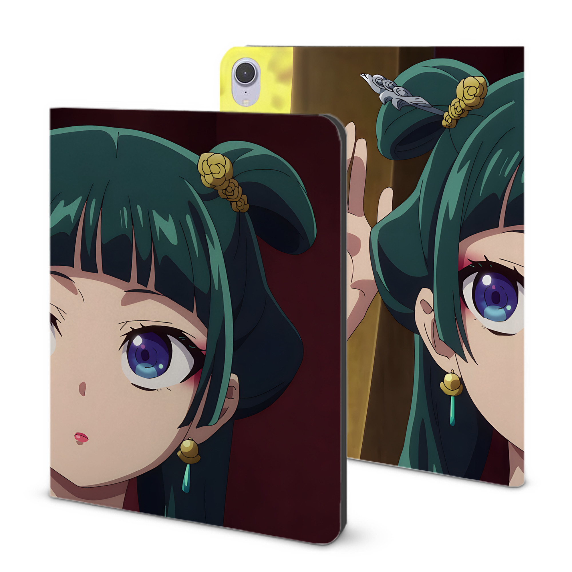 （画像用） 薬屋のひとりごと The Apothecary Diaries IPad ケース ブック型 PUレザー TPU 耐衝撃 軽量 薄型 ペン収納なし 全面保護 IPad 各モデル対応